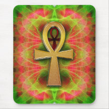 Eternal Life Ankh Psychedelic Buzz Mousepad