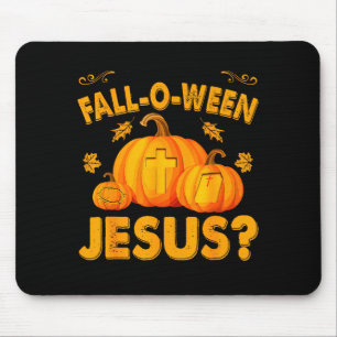 Tapis De Souris Êtes-vous Fall-o-ween Jésus-Christ Pumpkin Hallow