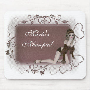 Tapis De Souris Etiquette de coeur Conception des elfes - Mousepad
