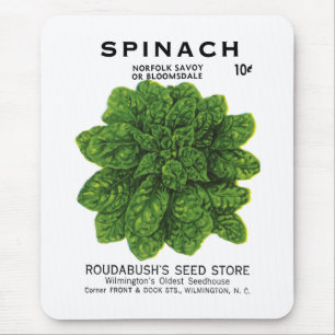 Tapis De Souris Étiquette de paquets de graines d'épinards