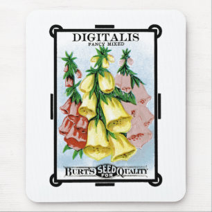 Tapis De Souris Étiquette de paquets de semences Digitalis