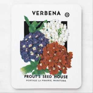 Tapis De Souris Étiquette de paquets de semences Verbena