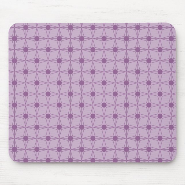 Tapis De Souris Étoile à pointes rétro Mousepad, violet (Devant)