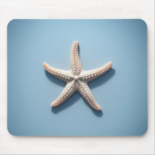Tapis De Souris Étoile de mer exotique avec fond bleu