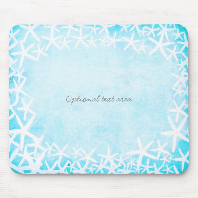 Tapis De Souris Étoile de mer peinte bleu aqua plage tropicale per (Devant)