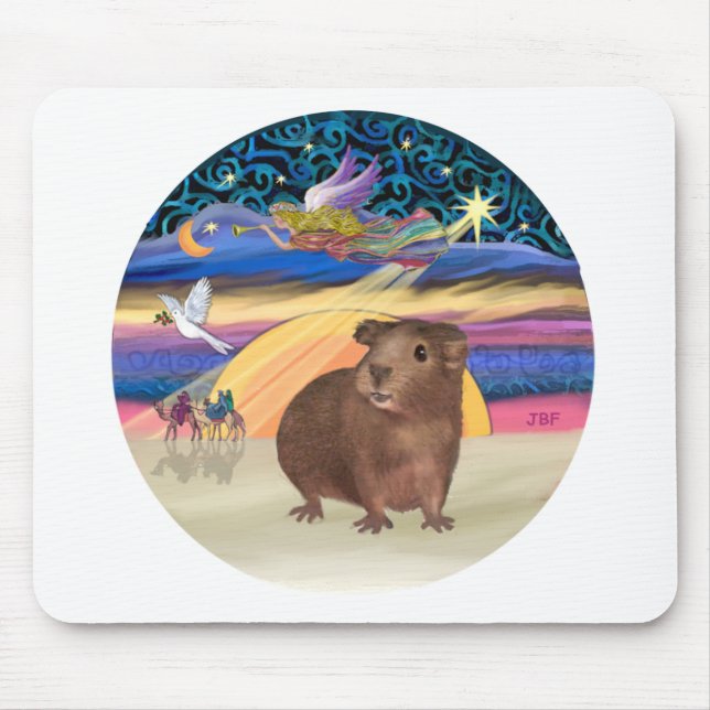 Tapis De Souris Étoile de Noël - Cochon de Guinée 3 (Devant)