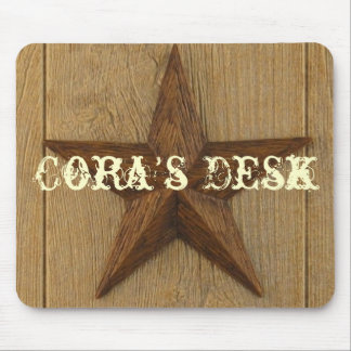 Tapis De Souris étoile sur le bois, le bureau de Cora