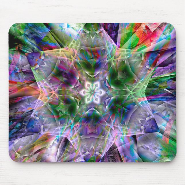 Tapis De Souris Etoile virtuelle psychédélique, acrylique ou néon  (Devant)