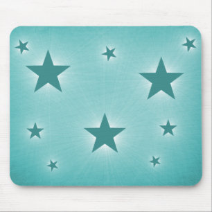 Tapis De Souris Étoiles dans le ciel nocturne Mousepad, Turquoise