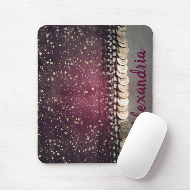 Tapis De Souris Étoiles de loterie violet Tzigane Hip Scarf (Avec souris)