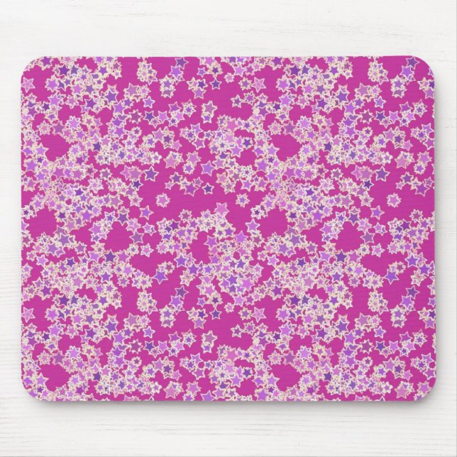 Tapis De Souris Étoiles, nuances lilas contre magenta (Devant)