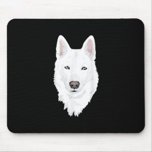 Tapis De Souris Etonnant Husky Sibérien blanc - Douce neige blanc