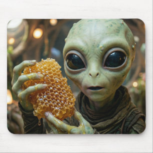 Tapis De Souris Être Alien Extraterrestre avec un Nid d'Abeille