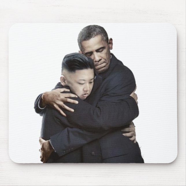Tapis De Souris Étreindre d'Obama et de Jong-ONU de Kim (Devant)