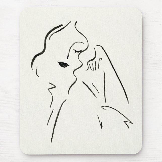 Tapis De Souris Étude simple - Croquis d'une dame (Devant)
