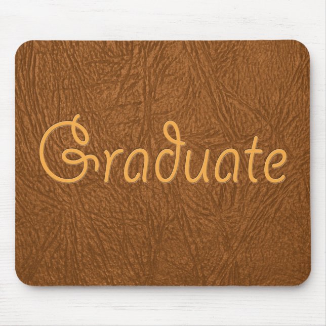 Tapis De Souris Étudiant Brown en cuir de vache Regarder (Devant)