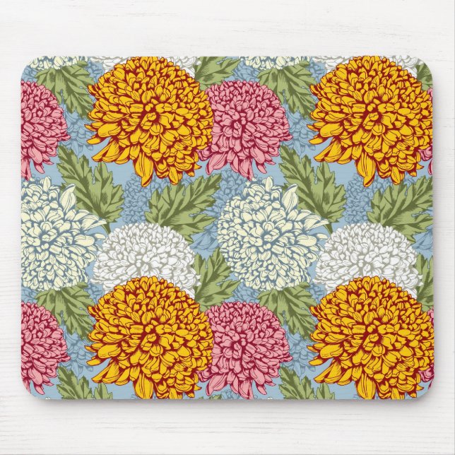 Tapis De Souris Excellent motif avec des chrysanthèmes (Devant)