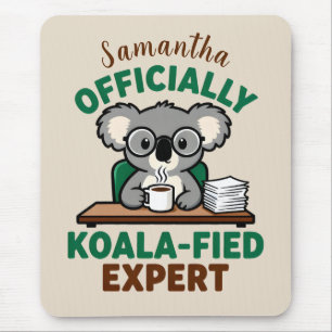 Tapis De Souris Expert en Koala Officiel Blague de Café Drôle