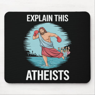 Tapis De Souris Expliquez-moi ce Jésus athées Gants de boxe
