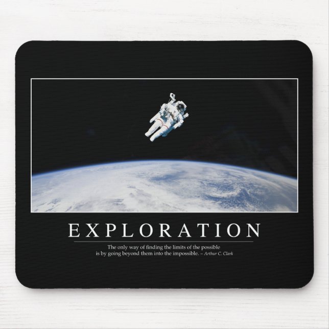 Tapis De Souris Exploration : Citation Inspirationnelle 1 (Devant)
