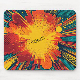 Tapis De Souris Explosion d'art pop de style comique (1)