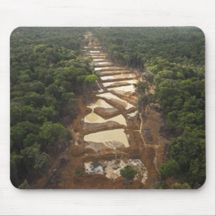 Tapis De Souris Extraction d'or alluvionnaire. Forêt tropicale, Gu