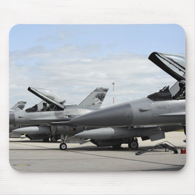 Tapis De Souris F-16 Fighting Falcons attend le lancement (Devant)