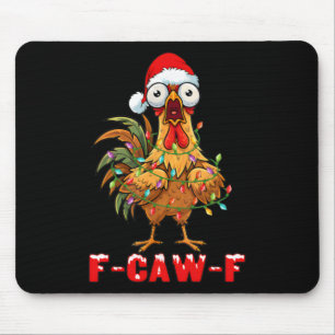 Tapis De Souris F Caw F Coq Drôle De Noël Oiseau Fcawf Poulet
