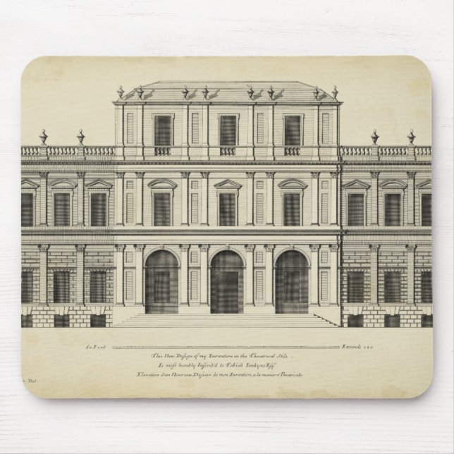 Tapis De Souris Façade de style théâtral de Colen Campbell (Devant)