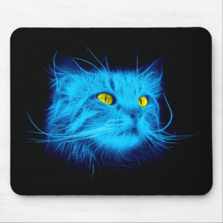 Tapis De Souris Face de chat bleu