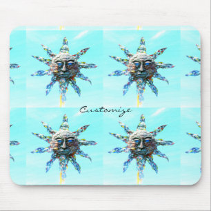 Tapis De Souris faces solaires sur le Thunder_Cove bleu
