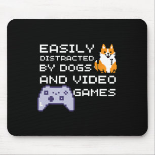 Tapis De Souris Facilement Distrait Par Chiens Et Vidéos Game Game