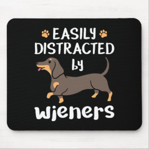 Tapis De Souris Facilement distrait par Wieners Dachshund Chien dr