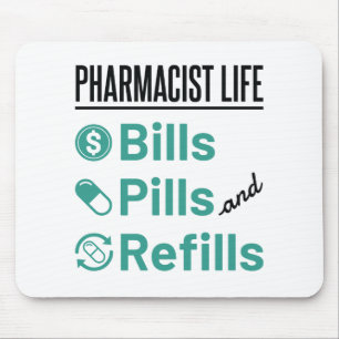 Tapis De Souris Facturation à vie du pharmacien pilules et recharg