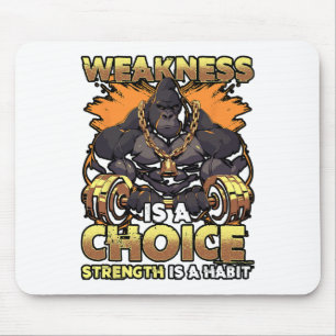 Tapis De Souris Faiblesse Est Un Choix Fitness Gymnase Travail Mot