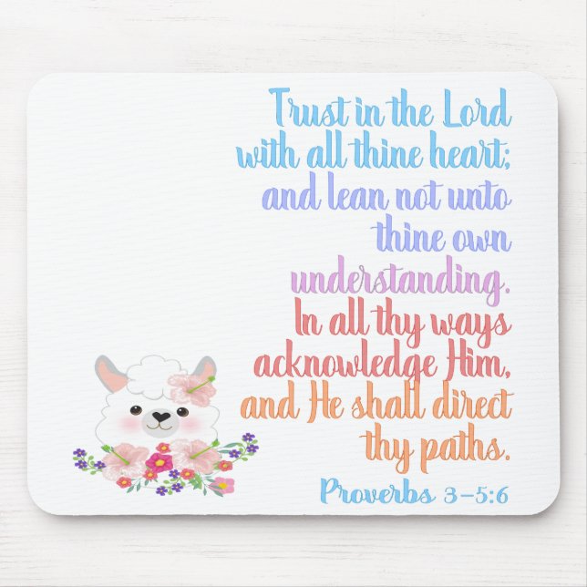 Tapis De Souris Faire confiance au Seigneur Verset biblique (Devant)
