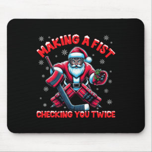 Tapis De Souris Faire une Fist en vérifiant deux fois Noël de hock