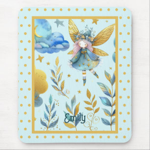 Tapis De Souris Fairy Birthday Turquoise Gold Rose Princess Fairyt
