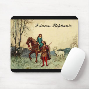 Tapis De Souris Fairy Tale Princesse Et Cerf Blanc