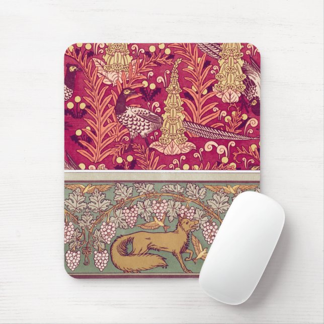 Tapis De Souris Faisan renard Art nouveau Foxglove verneuil (Avec souris)