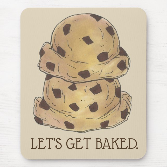 Tapis De Souris Faisons cuire du chocolat chip Cookie Dough Foodie (Devant)