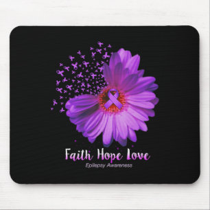 Tapis De Souris Faith Hope Love Epilepsy Awareness Sunflower