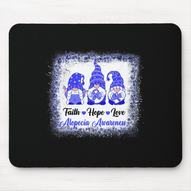 Tapis De Souris Faith Hope Love Gnomes Alopecia Sensibilisation Le (Devant)
