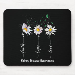 Tapis De Souris Faith Hope Love Maladie du rein Flower Gi