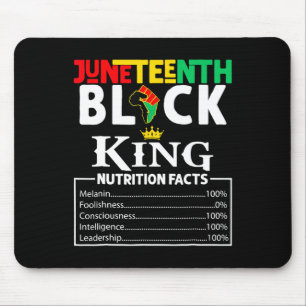 Tapis De Souris Faits nutritionnels 18 juin 1865 Roi Noir Noir