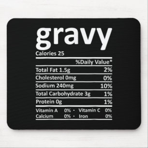 Tapis De Souris Faits nutritionnels de la sauce drôles de Thanksgi