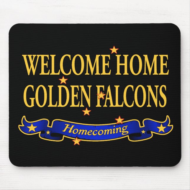 Tapis De Souris Falcons d'or à la maison bienvenus (Devant)