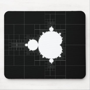 Tapis De Souris Fameux ensemble Mandelbrot blanc sur noir