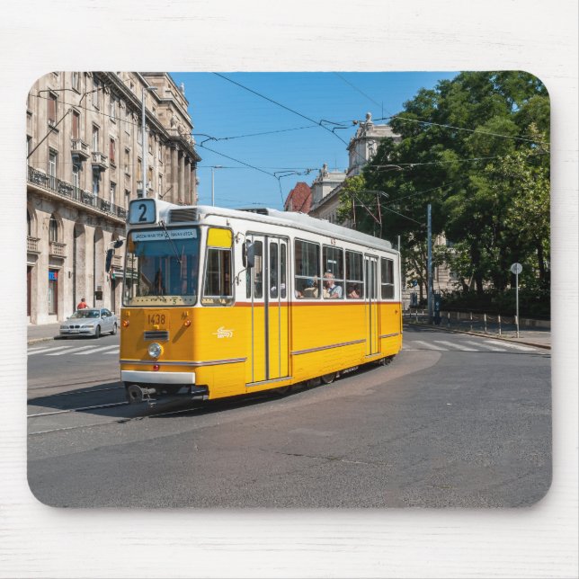 Tapis De Souris Fameux Tramway deux à Budapest, Hongrie (Devant)