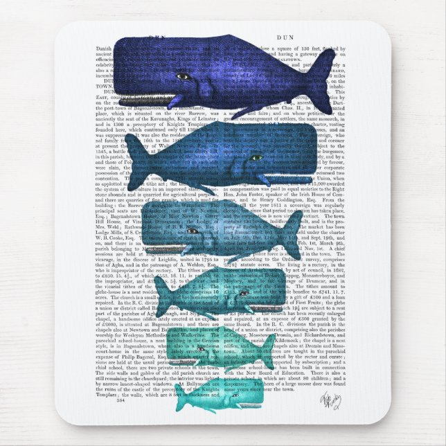 Tapis De Souris Famille Blue Whale (Devant)
